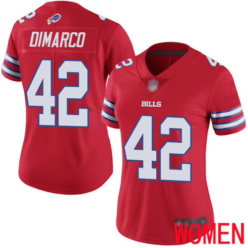 Women Buffalo Bills #42 Patrick DiMarco Limited Red Rush Vapor Untouchable NFL Jersey